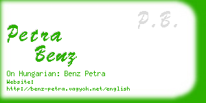 petra benz business card